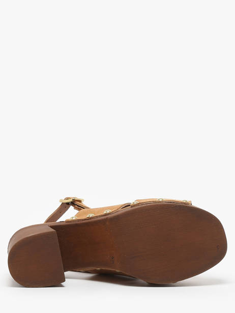 Sandales à Talon Carbini En Cuir Coco abricot Marron women V3107B vue secondaire 4