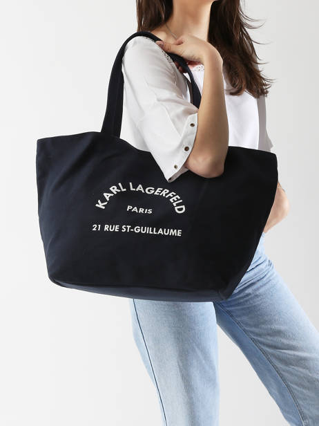 Sac Shopping Rsg Coton Karl lagerfeld Bleu rsg A1W50006 vue secondaire 1