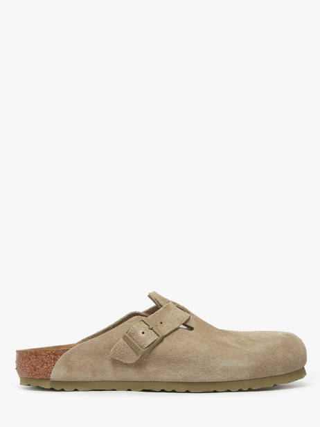 Mules Boston En Cuir Birkenstock Vert men 1025788