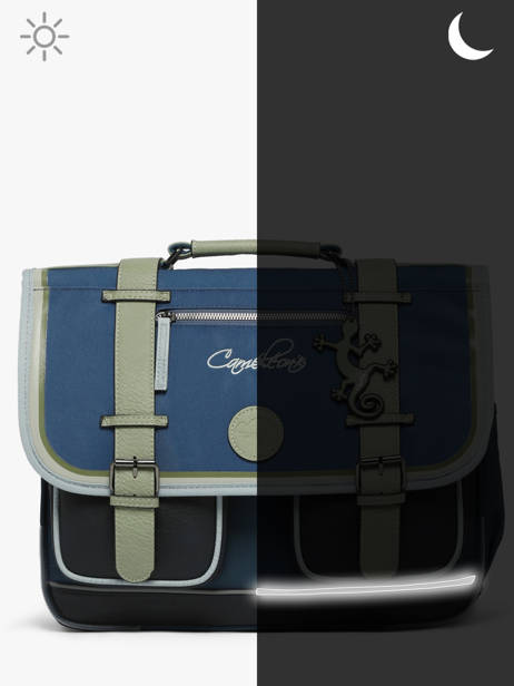 Cartable Enfant 2 Compartiments Cameleon Bleu vintage urban CA38 vue secondaire 8