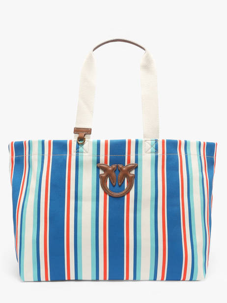 Sac Porté épaule Logo Shopper Coton Pinko Bleu logo shopper 4754A2G5