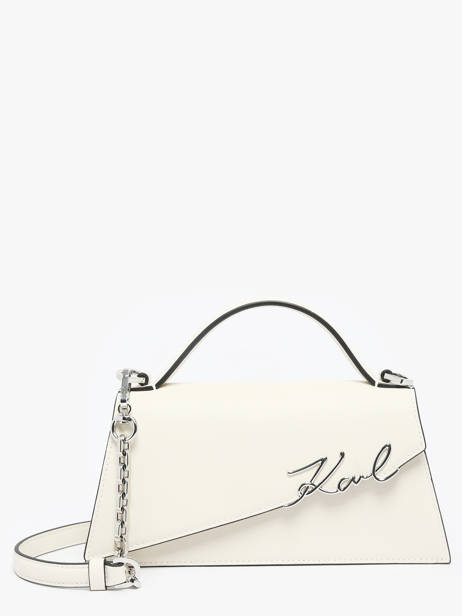 Sac Bandoulière K Signature Cuir Karl lagerfeld Blanc k signature A1W30458