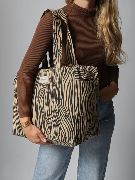 Le Sac Porté épaule A4 Célestins Coton Recyclé Rivedroite Bleu wild tribe CELESWIL vue secondaire 1