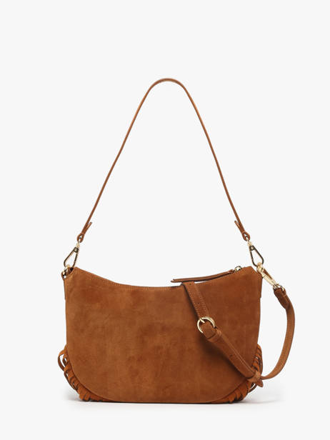 Sac Porté épaule Lune Franges Cuir Nat et nin Marron vintage FRA vue secondaire 4