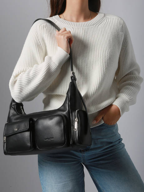 Sac Porté épaule Soft Caramella Cuir Lancaster Noir soft caramella 7 vue secondaire 1