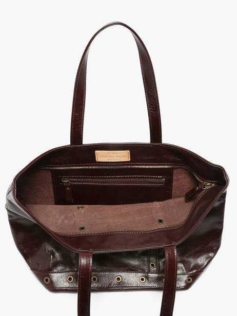 Le Cabas M Zippé En Cuir Craquelé Vanessa bruno Marron cabas cuir 82V40378 vue secondaire 3