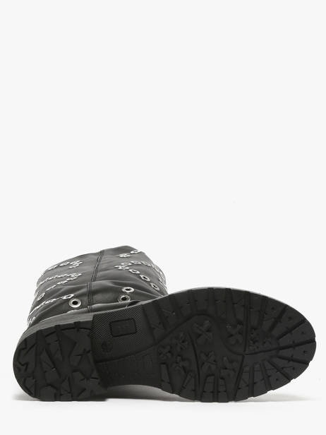 Bottes En Cuir Metisse Noir women MA2071 vue secondaire 4