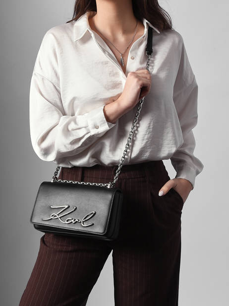 Sac Bandoulière K Signature Cuir Karl lagerfeld Noir k signature B1W30046 vue secondaire 1