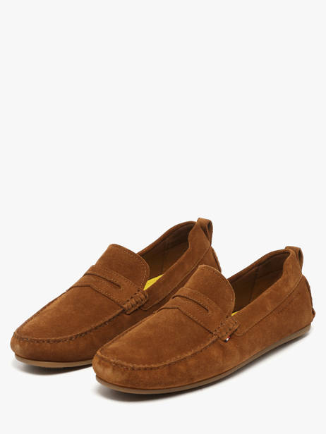 Mocassins En Cuir Tommy hilfiger Marron men 5789GVQ vue secondaire 2