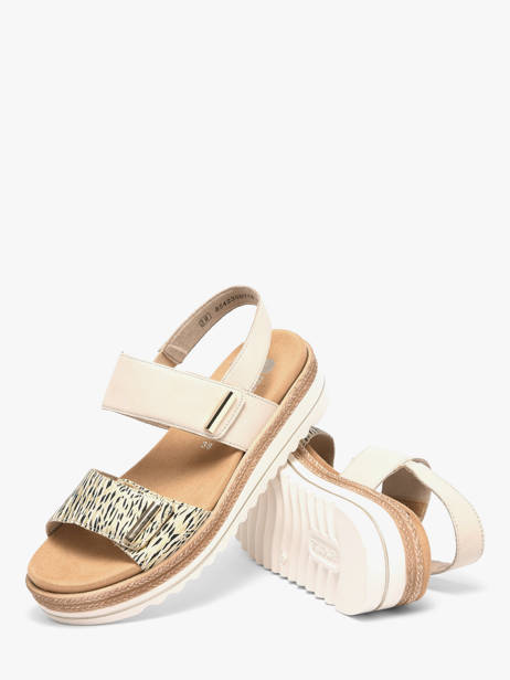 Sandales En Cuir Remonte Beige women 60 vue secondaire 2