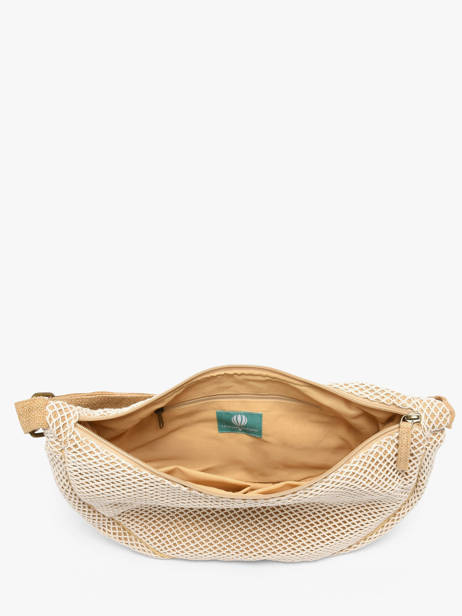 Sac Bandoulière Resille Coton Le voyage en panier Beige resille PM943 vue secondaire 3